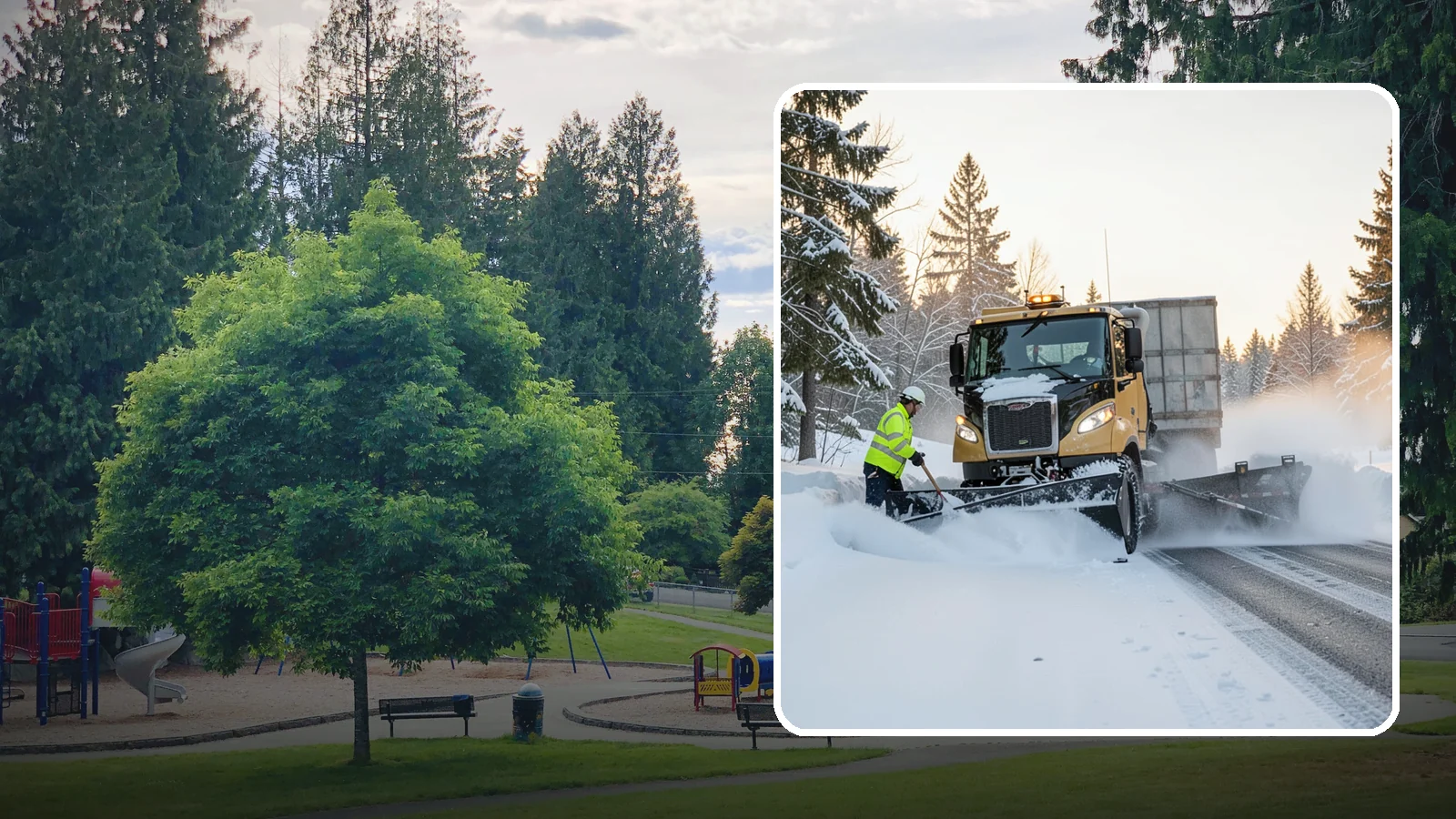 Powder Snow Removal in Bonney Lake, Pierce County, WA - On the rare cold, dry spells that bring true powder to the lowlands, we clear it fast before winds redrift it.