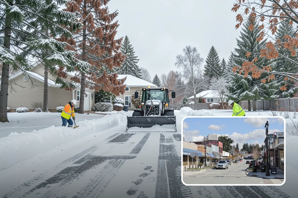 Powder Snow Removal in Bothell, King County, WA - Efficient clearing of light snow before drifting undoes the work