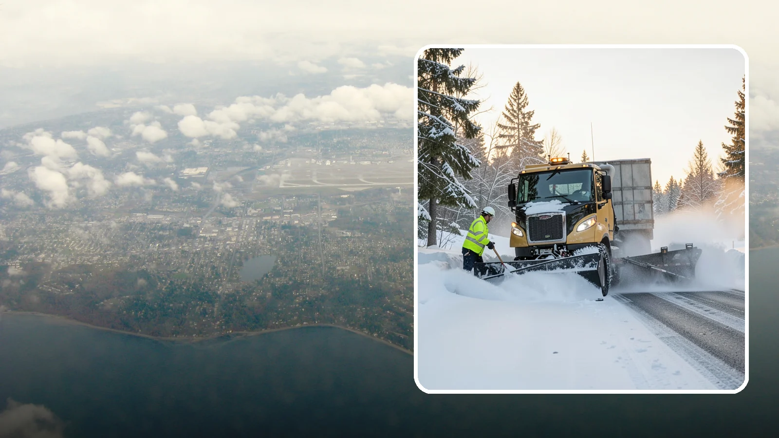 Powder Snow Removal in Burien, King County, WA - On the rare cold, dry spells that bring true powder to the lowlands, we clear it fast before winds redrift it.