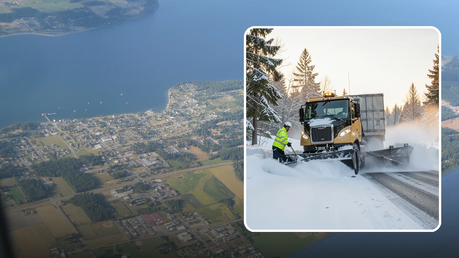 Powder Snow Removal in Coupeville, Island County, WA - On the rare cold, dry spells that bring true powder to the lowlands, we clear it fast before winds redrift it.