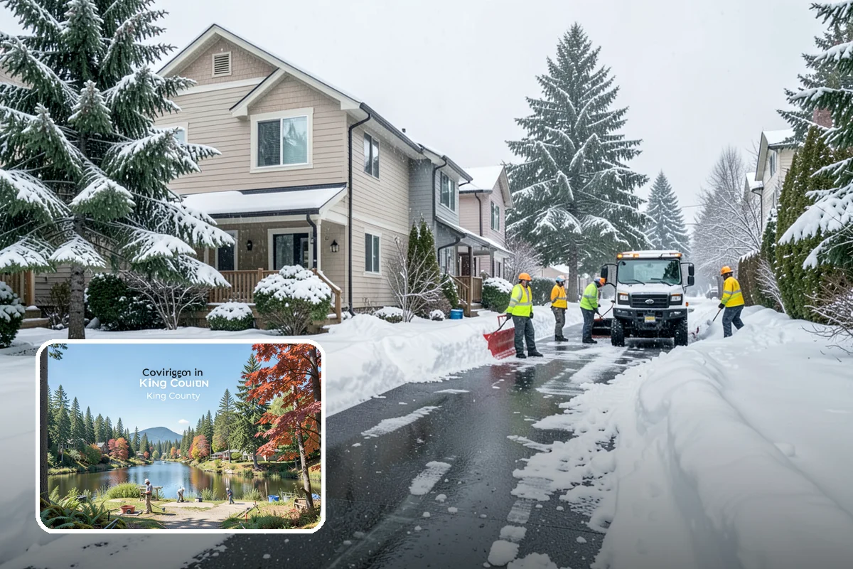 Powder Snow Removal in Covington, King County, WA - Efficient clearing of light snow before drifting undoes the work