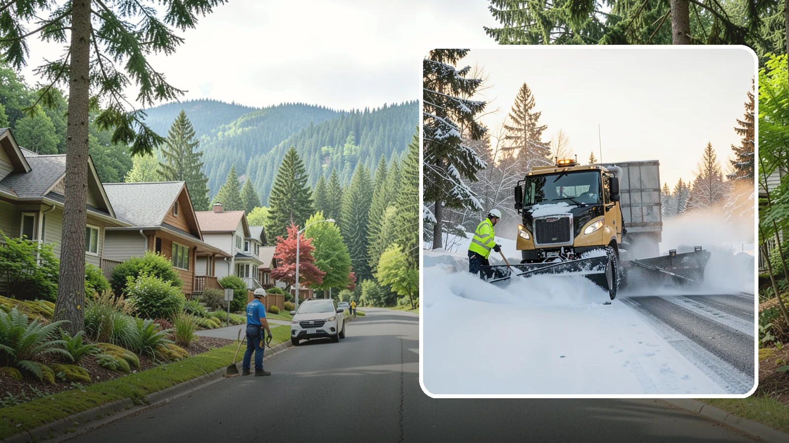 Powder Snow Removal in Darrington, Snohomish County, WA - On the rare cold, dry spells that bring true powder to the lowlands, we clear it fast before winds redrift it.