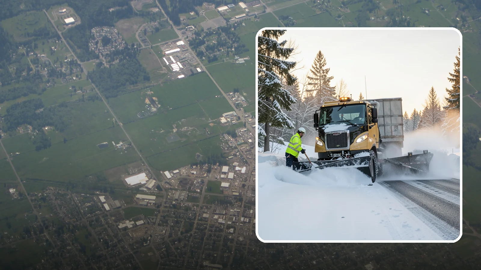 Powder Snow Removal in Enumclaw, King County, WA - On the rare cold, dry spells that bring true powder to the lowlands, we clear it fast before winds redrift it.