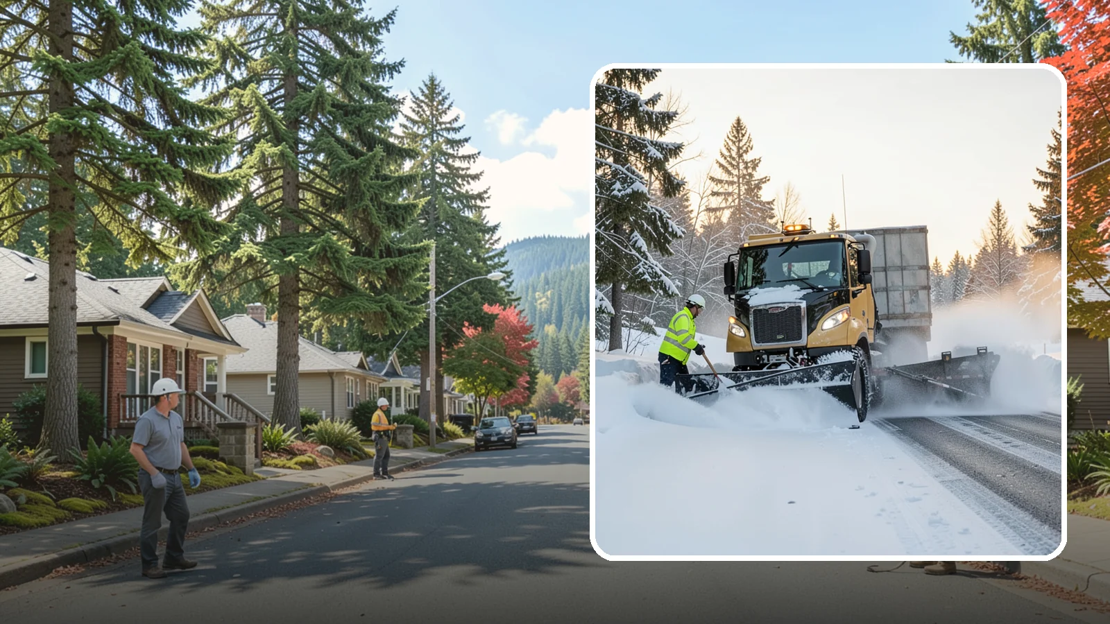Powder Snow Removal in Hunts Point, King County, WA - On the rare cold, dry spells that bring true powder to the lowlands, we clear it fast before winds redrift it.