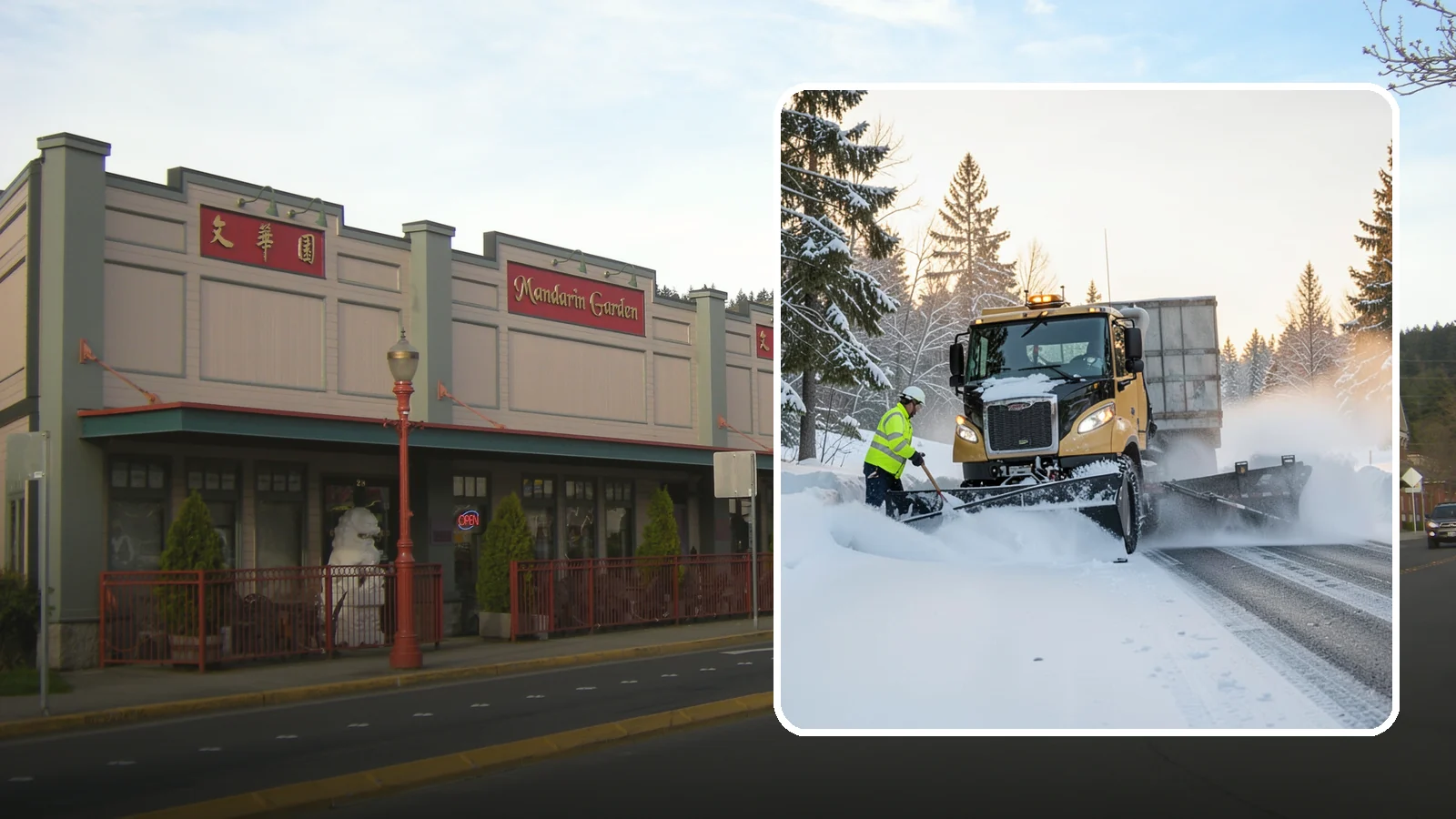 Powder Snow Removal in Issaquah, King County, WA - On the rare cold, dry spells that bring true powder to the lowlands, we clear it fast before winds redrift it.