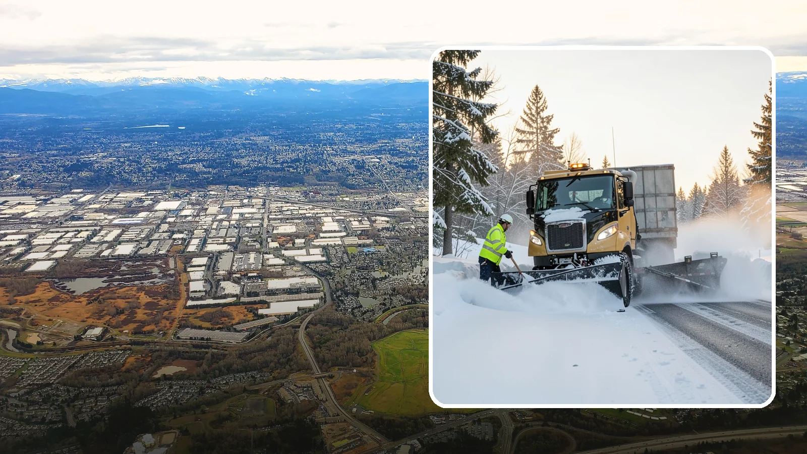 Powder Snow Removal in Kent, King County, WA - On the rare cold, dry spells that bring true powder to the lowlands, we clear it fast before winds redrift it.