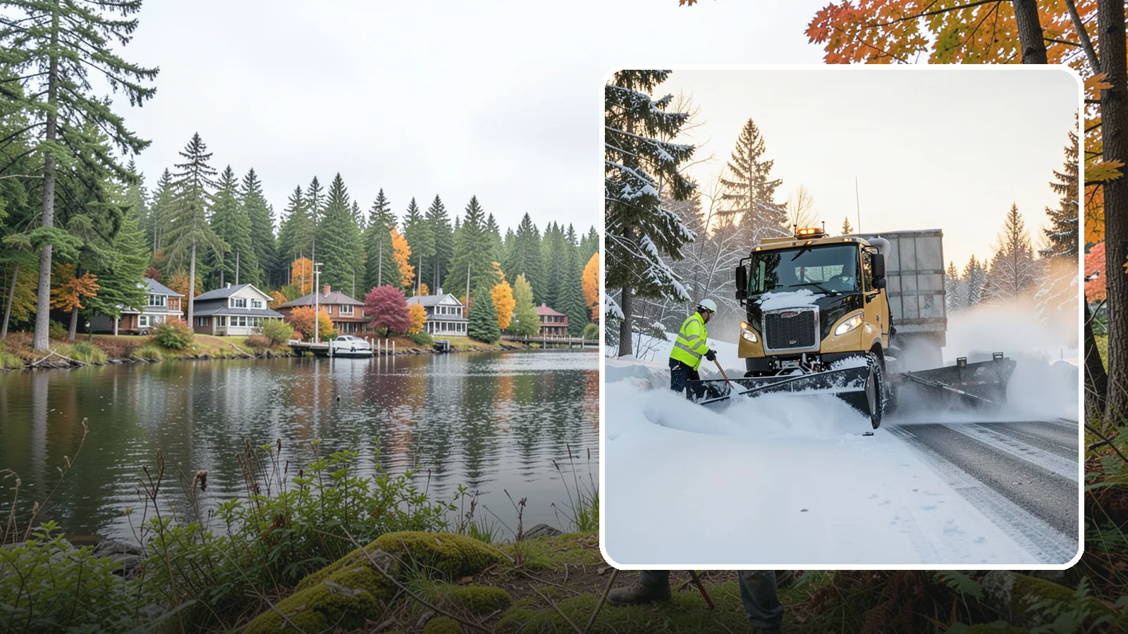 Powder Snow Removal in La Conner, Skagit County, WA - On the rare cold, dry spells that bring true powder to the lowlands, we clear it fast before winds redrift it.