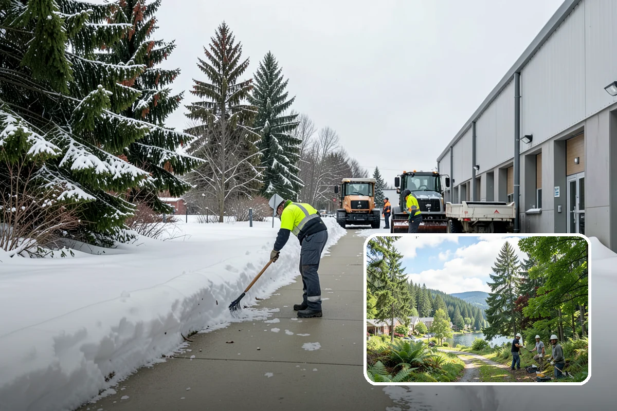 Powder Snow Removal in Lake Forest Park, King County, WA - Efficient clearing of light snow before drifting undoes the work
