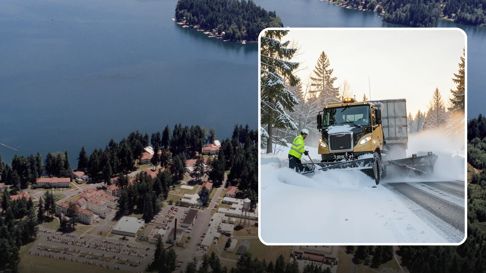 Powder Snow Removal in Lakewood, Pierce County, WA - On the rare cold, dry spells that bring true powder to the lowlands, we clear it fast before winds redrift it.