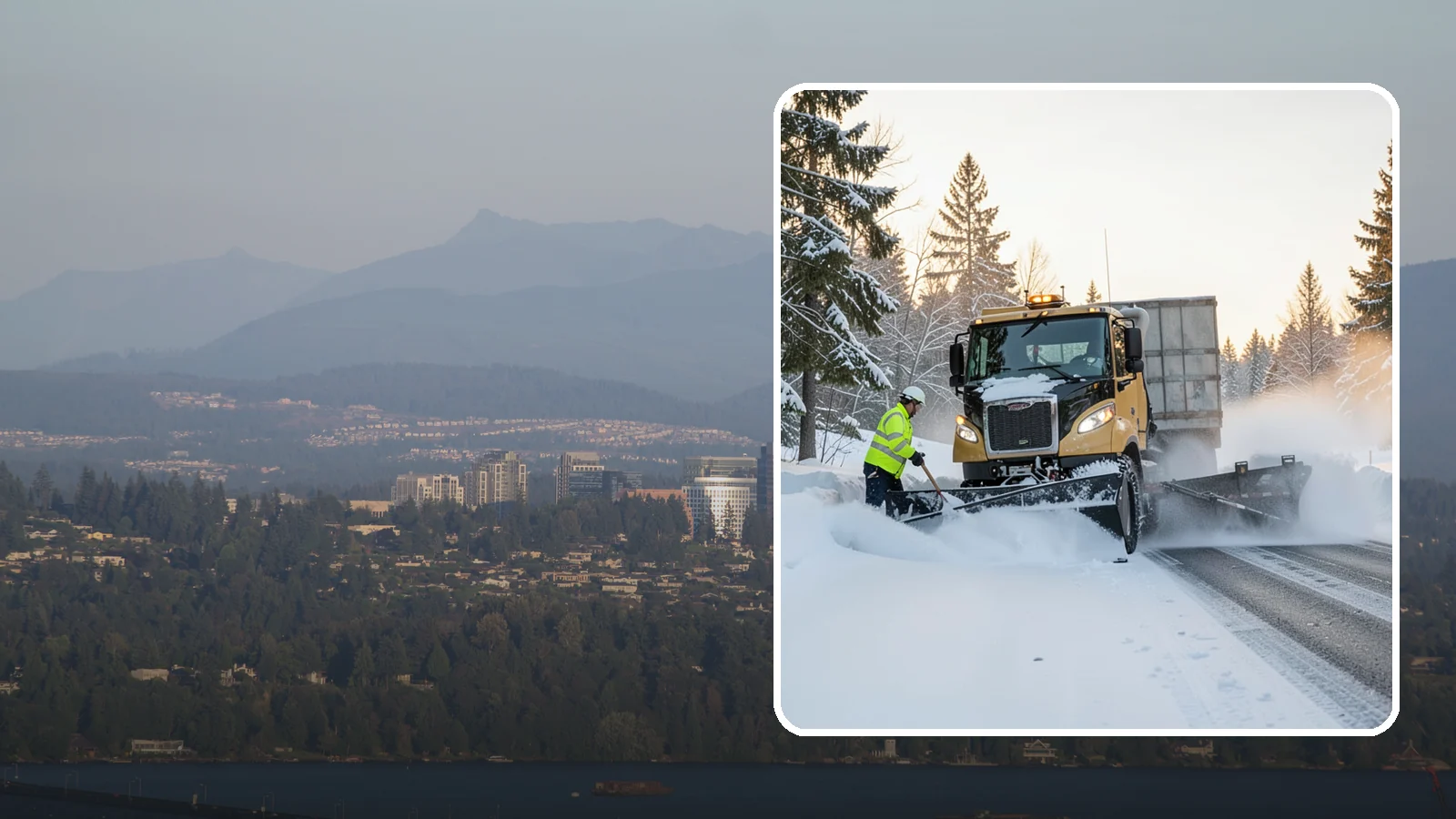 Powder Snow Removal in Medina, King County, WA - On the rare cold, dry spells that bring true powder to the lowlands, we clear it fast before winds redrift it.