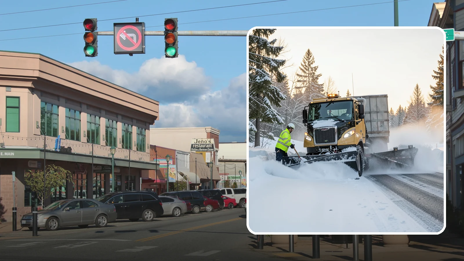 Powder Snow Removal in Monroe, Snohomish County, WA - On the rare cold, dry spells that bring true powder to the lowlands, we clear it fast before winds redrift it.