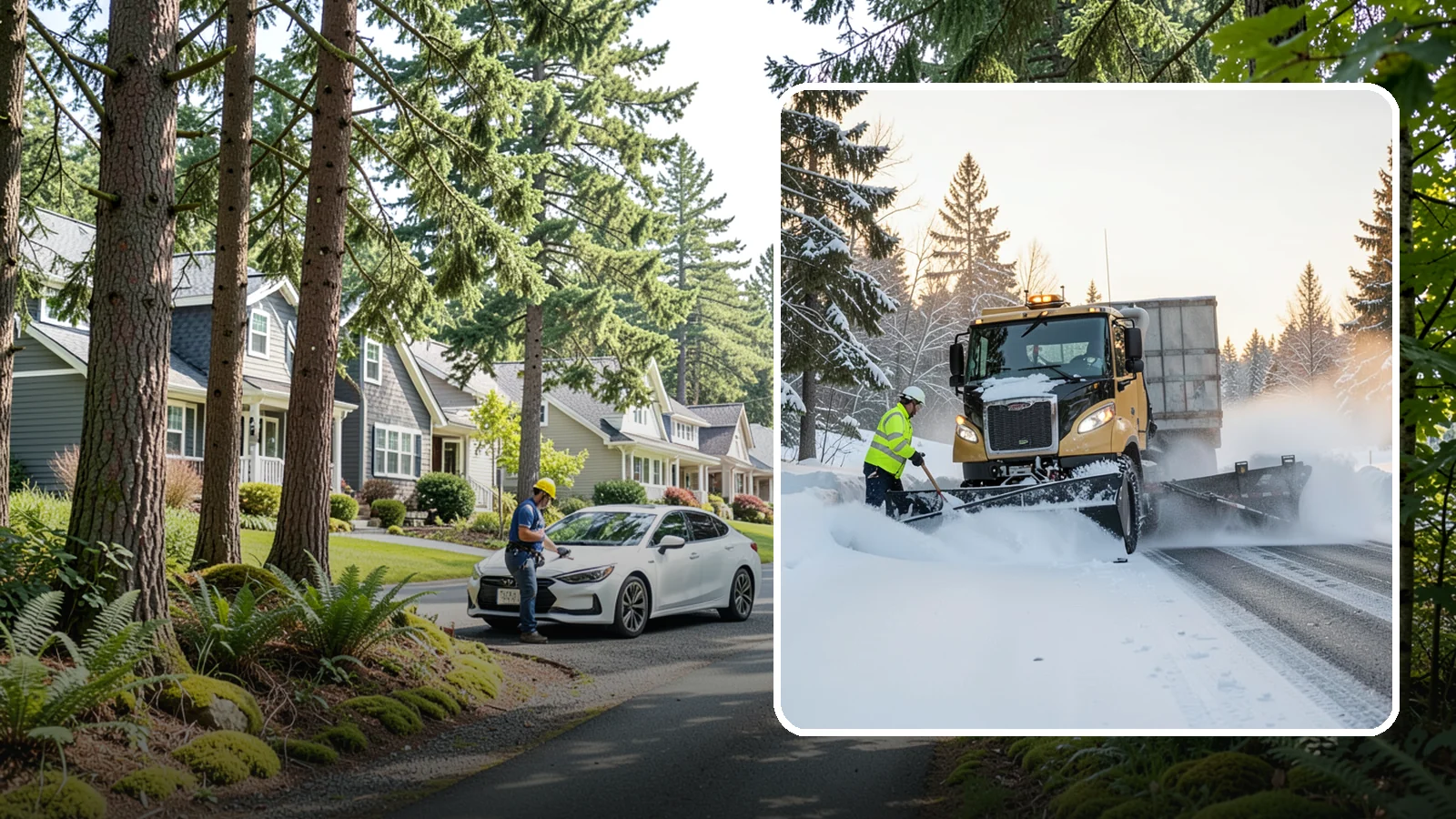 Powder Snow Removal in Normandy Park, King County, WA - On the rare cold, dry spells that bring true powder to the lowlands, we clear it fast before winds redrift it.