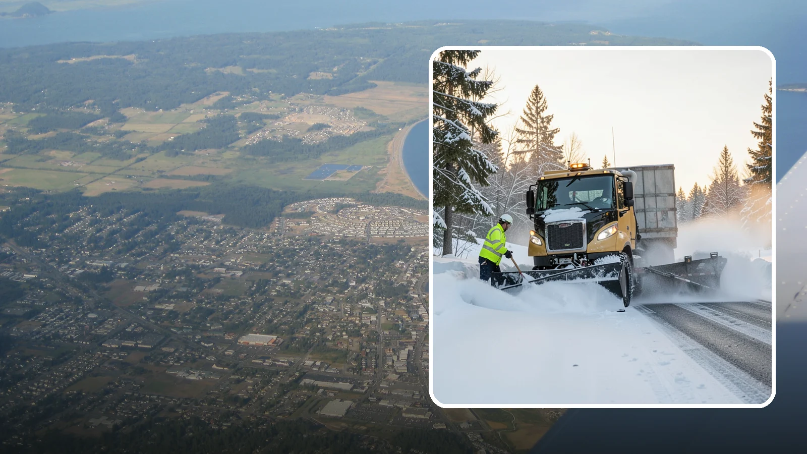 Powder Snow Removal in Oak Harbor, Island County, WA - On the rare cold, dry spells that bring true powder to the lowlands, we clear it fast before winds redrift it.