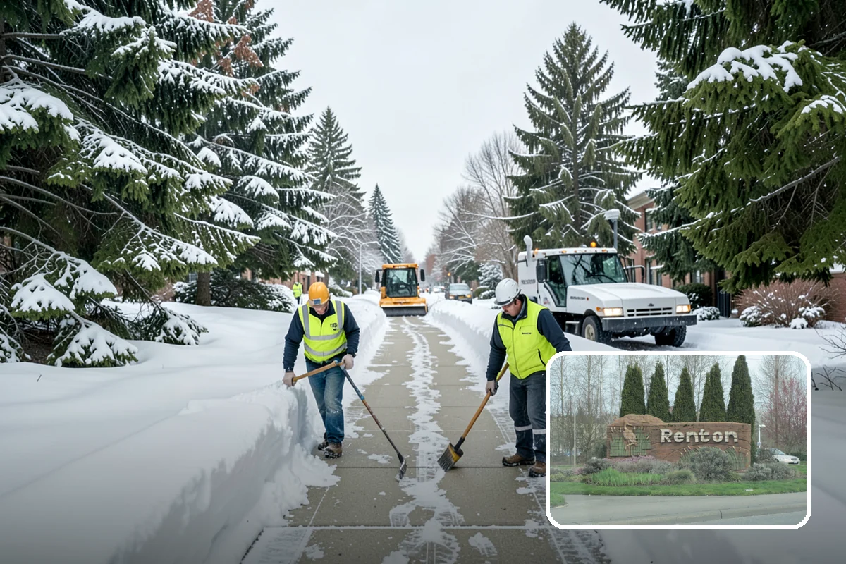 Powder Snow Removal in Renton, King County, WA - Efficient clearing of light snow before drifting undoes the work