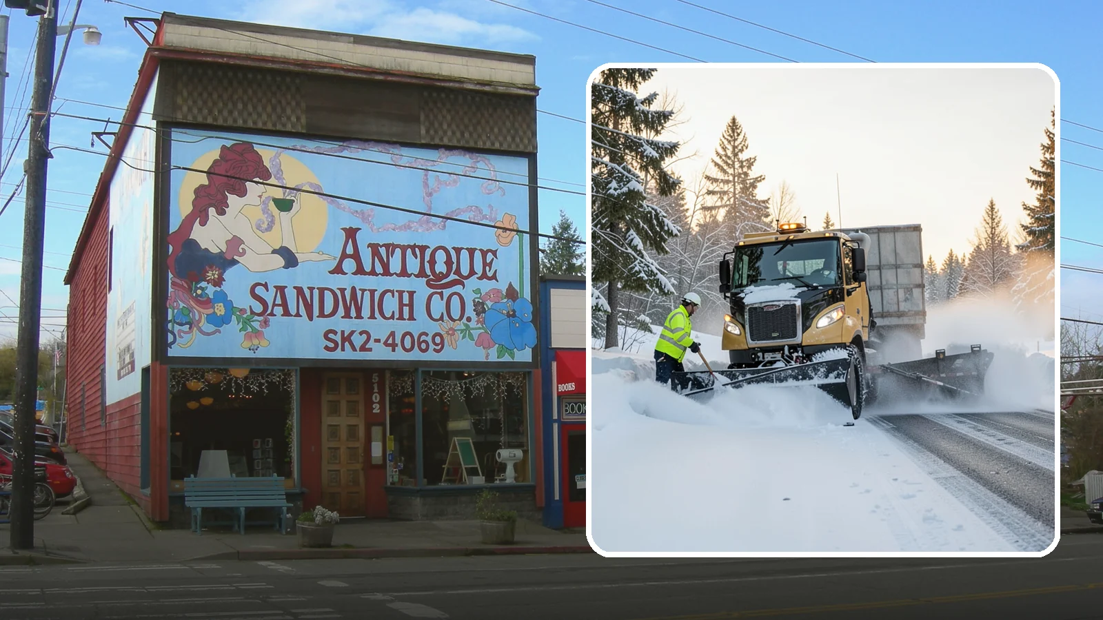 Powder Snow Removal in Ruston, Pierce County, WA - On the rare cold, dry spells that bring true powder to the lowlands, we clear it fast before winds redrift it.