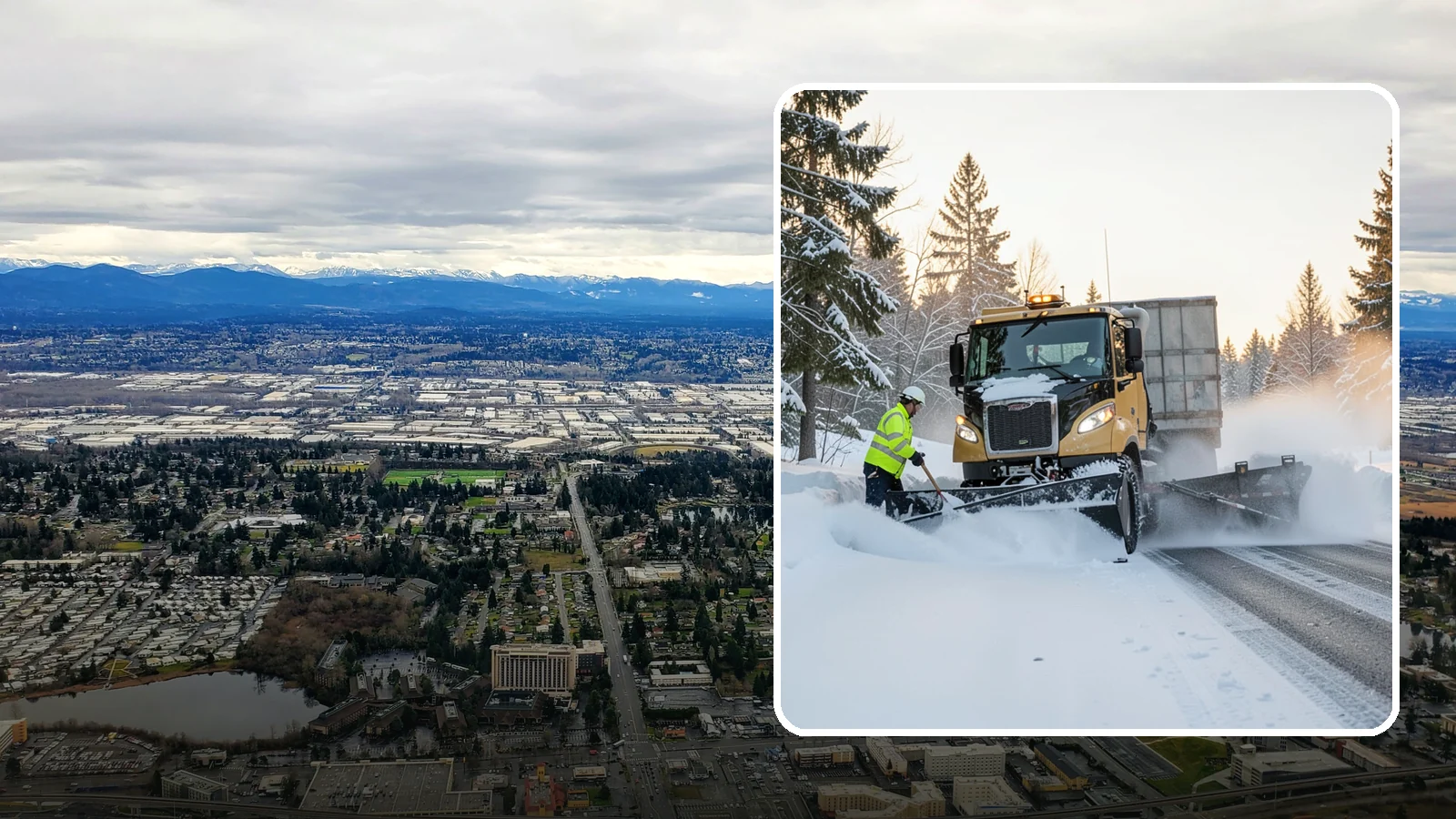Powder Snow Removal in SeaTac, King County, WA - On the rare cold, dry spells that bring true powder to the lowlands, we clear it fast before winds redrift it.