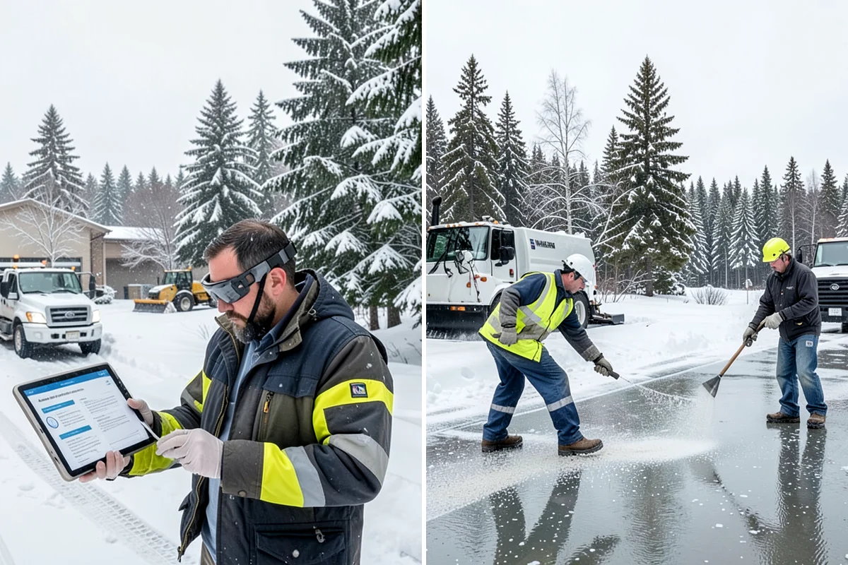 Powder Snow Removal in SeaTac, King County, WA - Confirm snow is dry powder and check wind direction on site