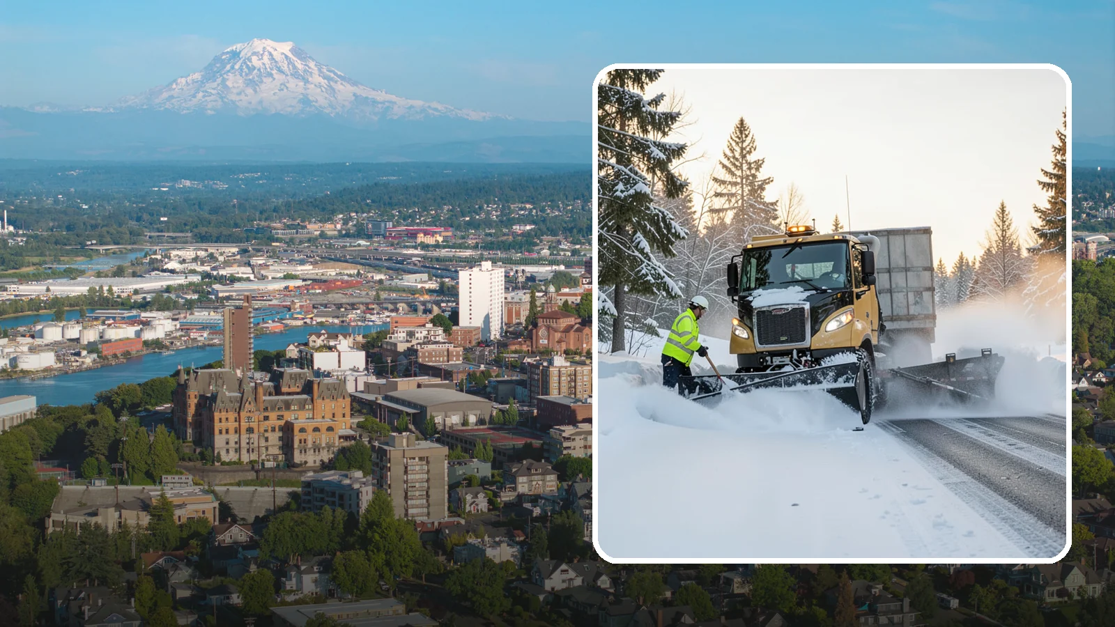 Powder Snow Removal in Tacoma, Pierce County, WA - On the rare cold, dry spells that bring true powder to the lowlands, we clear it fast before winds redrift it.