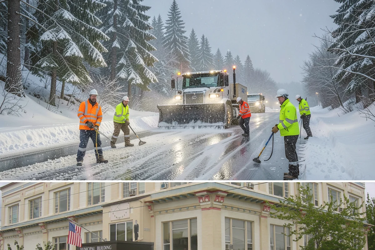 Pre-Storm Treatment in Anacortes, Skagit County, WA - Pretreatment is applied in the hours before any forecast snow, most often during December and January cold snaps.