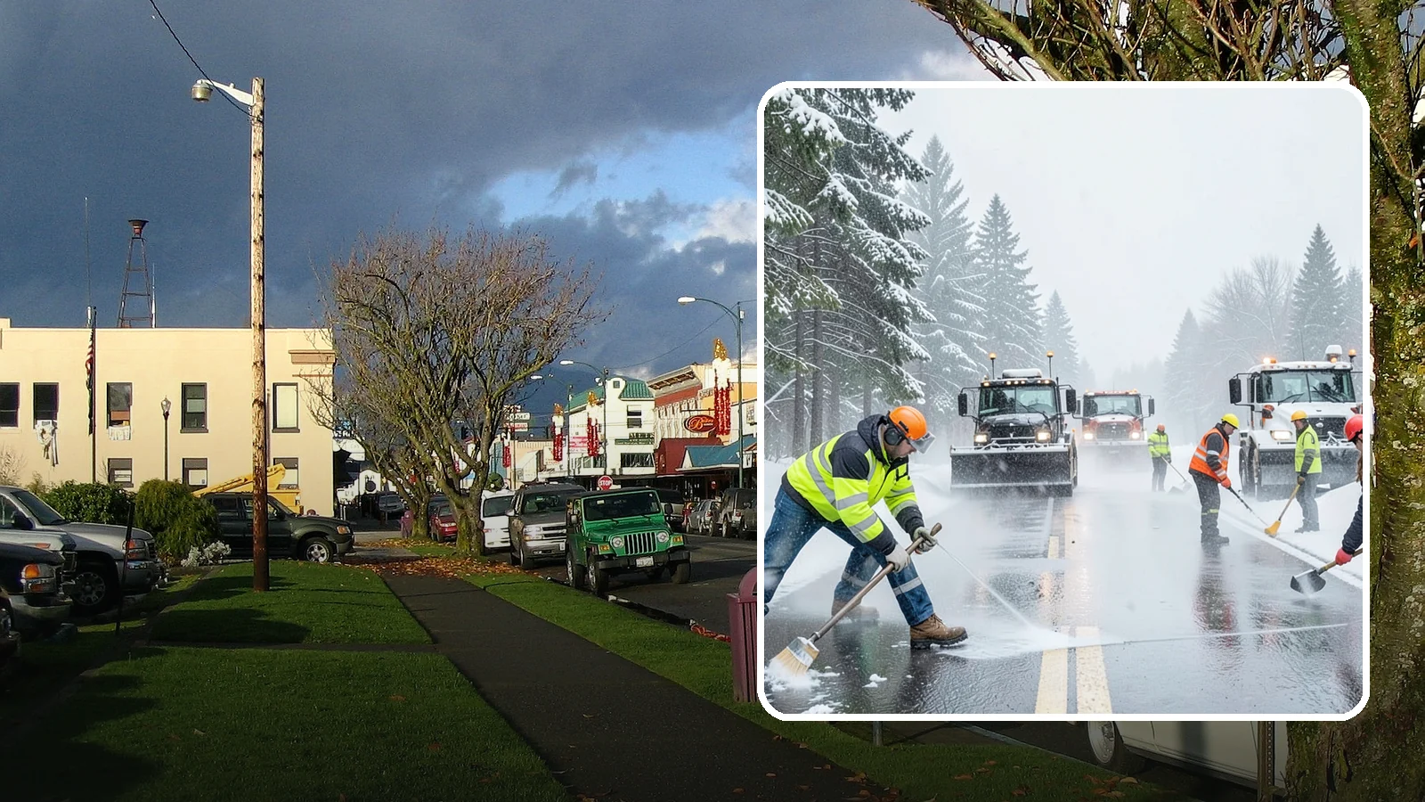 Pre-Storm Treatment in Arlington, Snohomish County, WA - Proactive anti-icing applied before snow arrives so accumulation never bonds to your pavement.