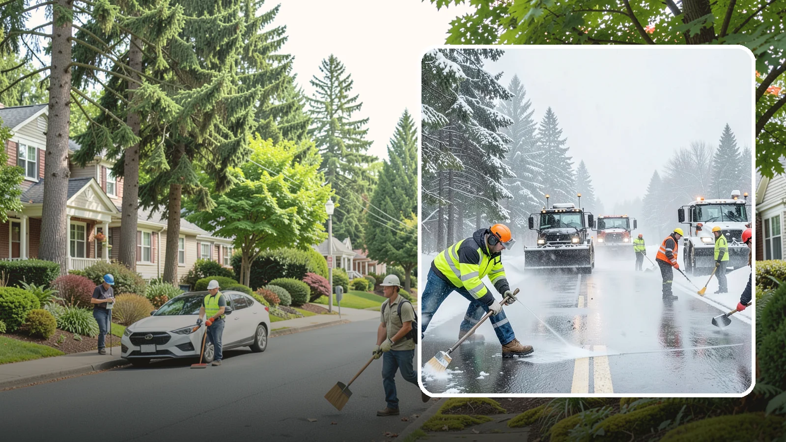 Pre-Storm Treatment in Beaux Arts Village, King County, WA - Proactive anti-icing applied before snow arrives so accumulation never bonds to your pavement.