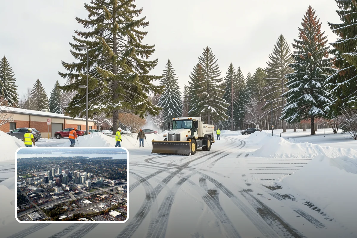 Pre-Storm Treatment in Bellevue, King County, WA - Prevents snow and ice from bonding to pavement