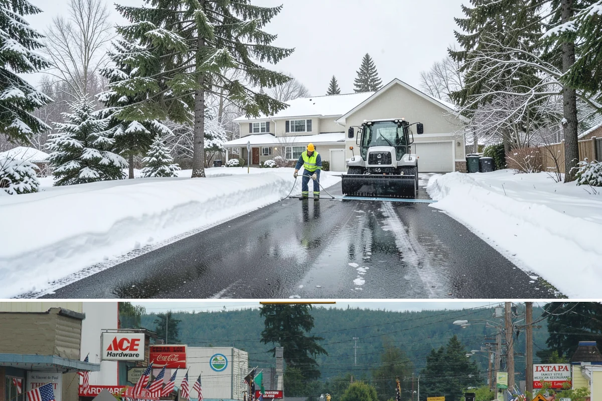 Pre-Storm Treatment in Carnation, King County, WA - Pretreatment is applied in the hours before any forecast snow, most often during December and January cold snaps.