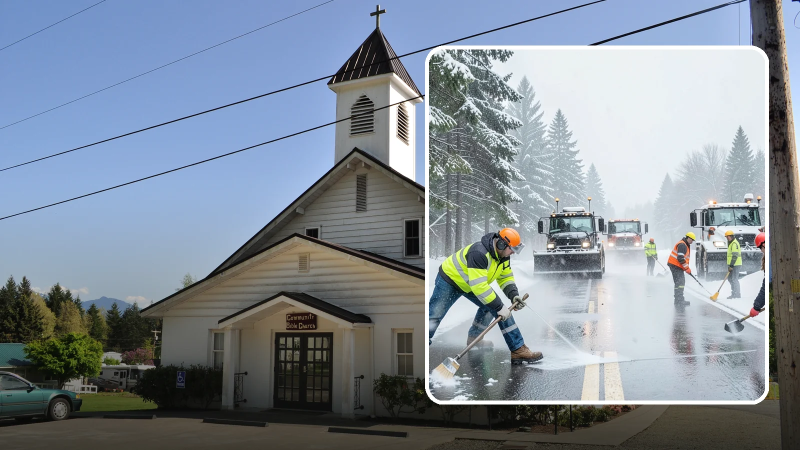 Pre-Storm Treatment in Concrete, Skagit County, WA - Proactive anti-icing applied before snow arrives so accumulation never bonds to your pavement.