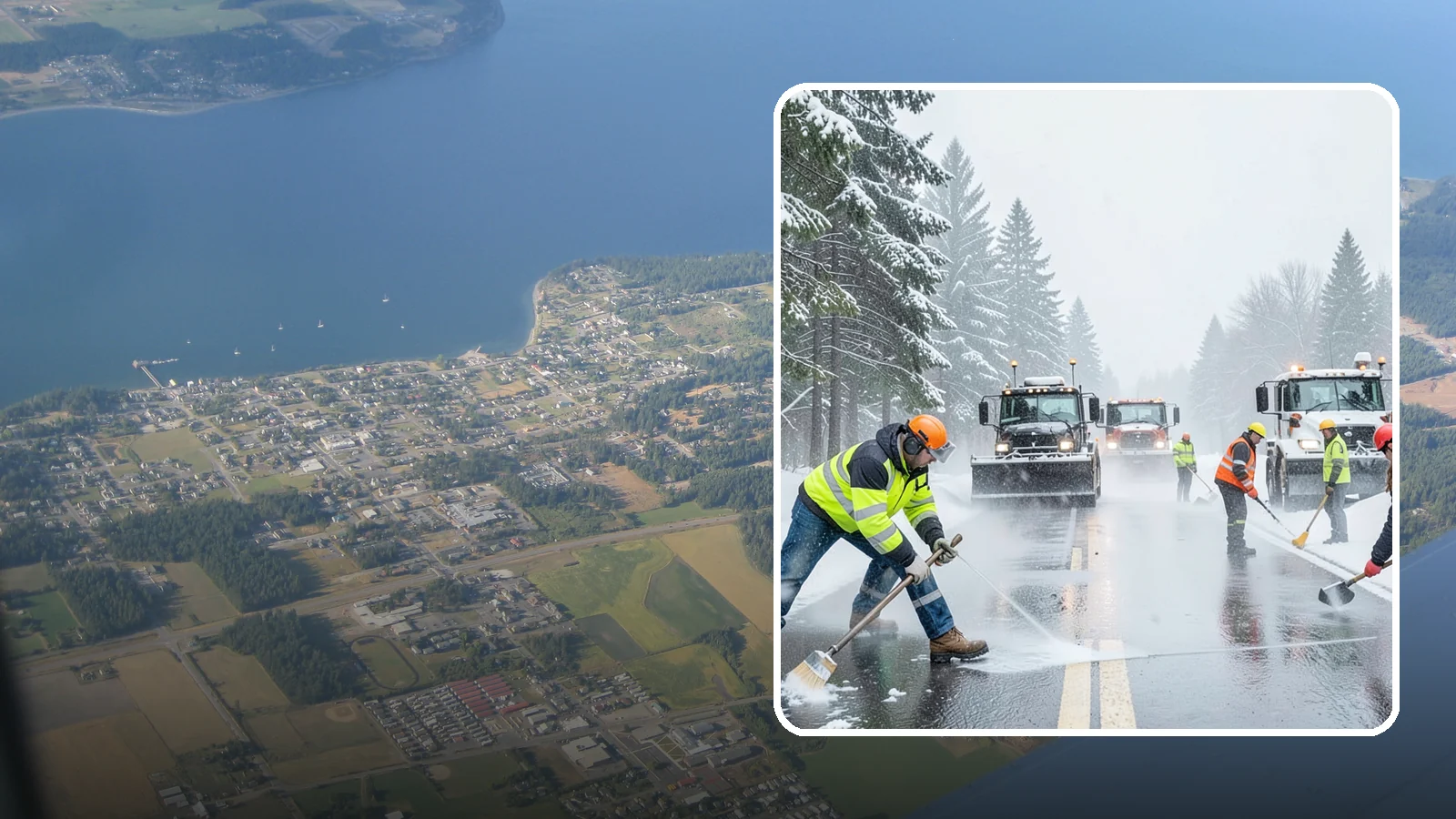 Pre-Storm Treatment in Coupeville, Island County, WA - Proactive anti-icing applied before snow arrives so accumulation never bonds to your pavement.