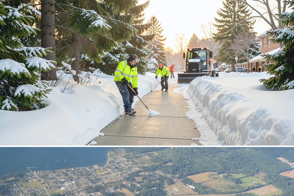 Pre-Storm Treatment in Coupeville, Island County, WA - Pretreatment is applied in the hours before any forecast snow, most often during December and January cold snaps.