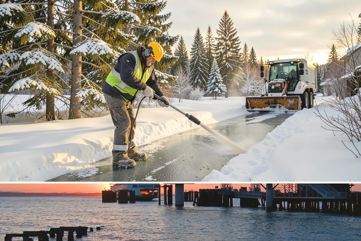 Pre-Storm Treatment in Edmonds, Snohomish County, WA - Pretreatment is applied in the hours before any forecast snow, most often during December and January cold snaps.