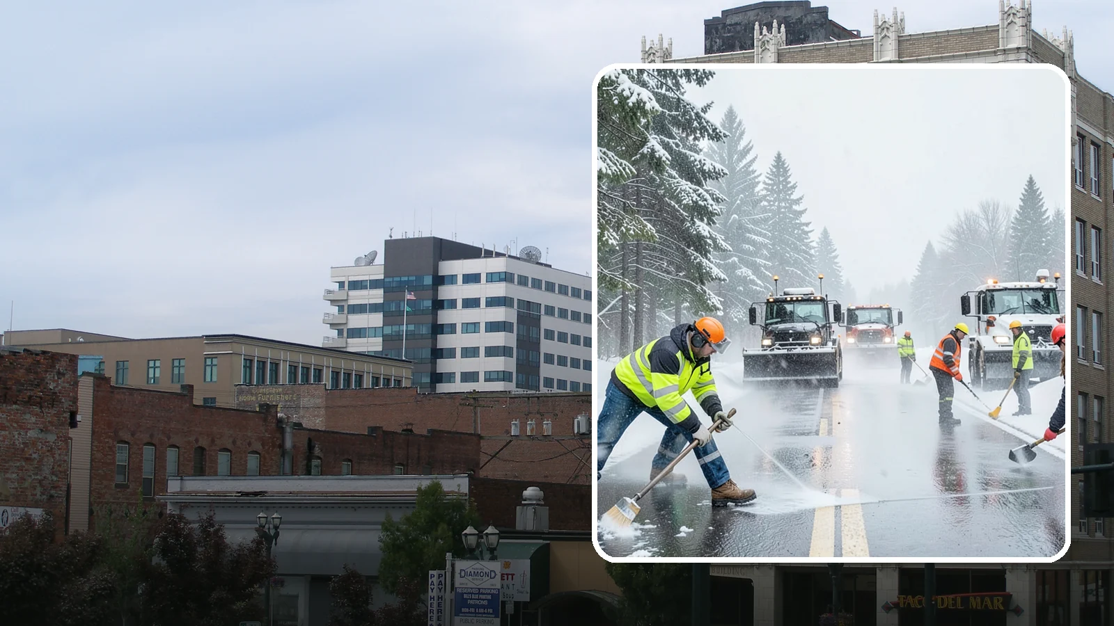 Pre-Storm Treatment in Everett, Snohomish County, WA - Proactive anti-icing applied before snow arrives so accumulation never bonds to your pavement.