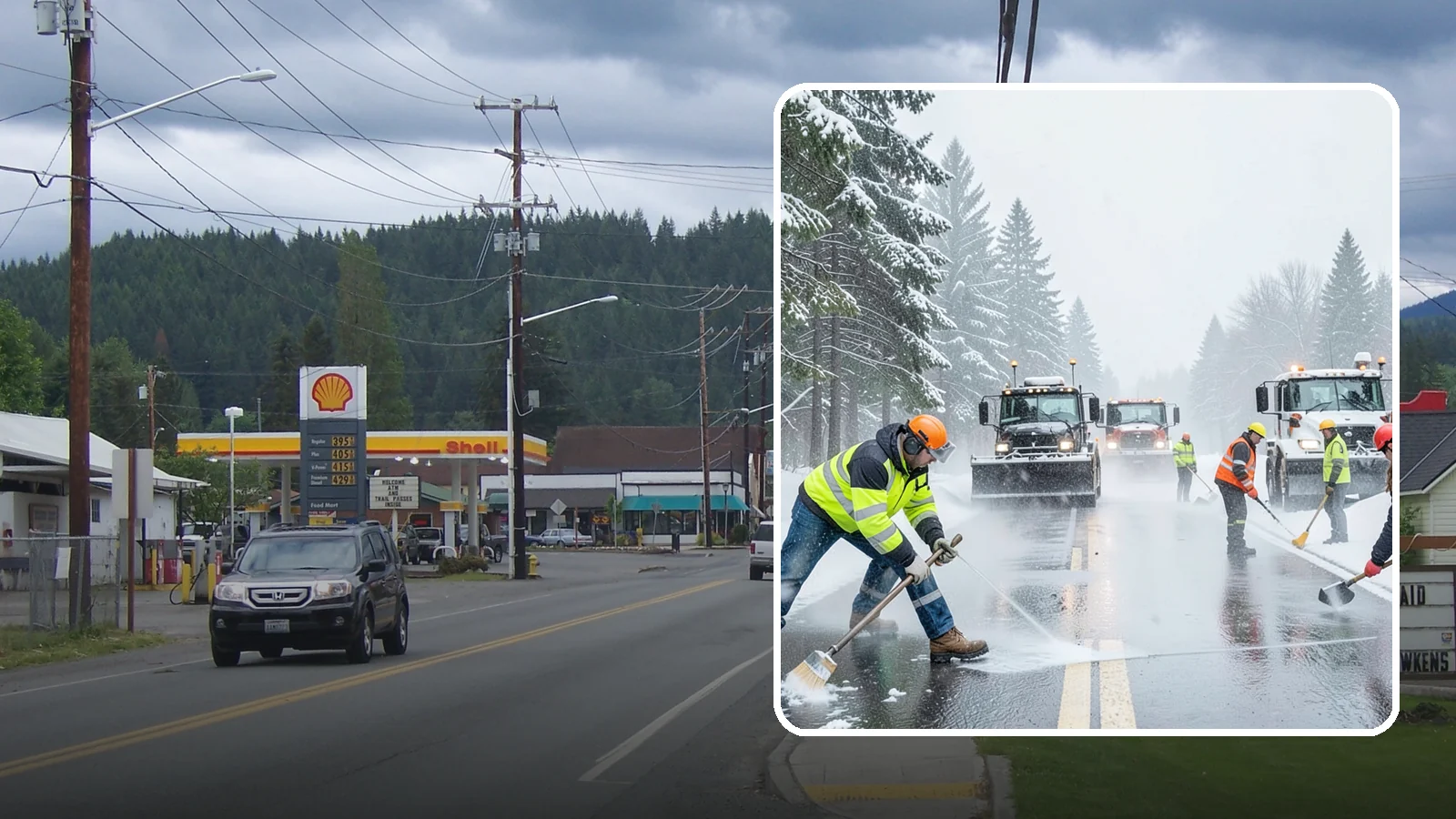 Pre-Storm Treatment in Granite Falls, Snohomish County, WA - Proactive anti-icing applied before snow arrives so accumulation never bonds to your pavement.