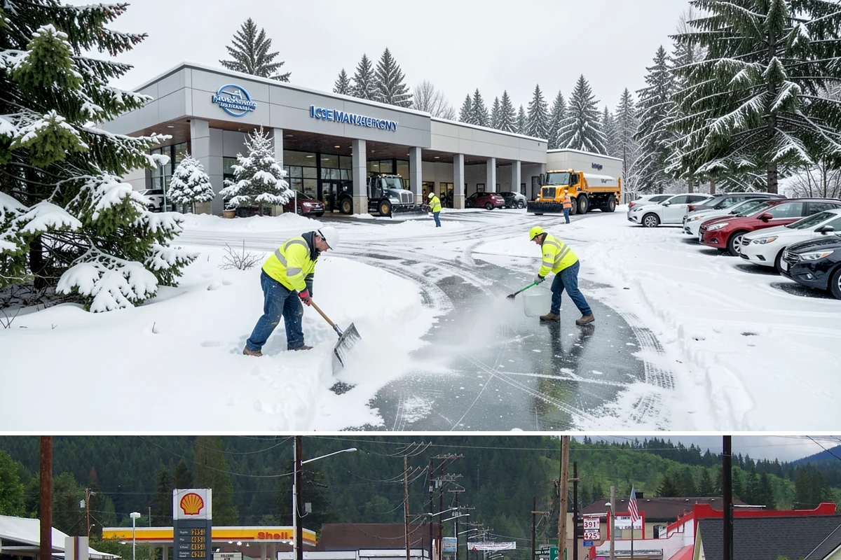 Pre-Storm Treatment in Granite Falls, Snohomish County, WA - Pretreatment is applied in the hours before any forecast snow, most often during December and January cold snaps.
