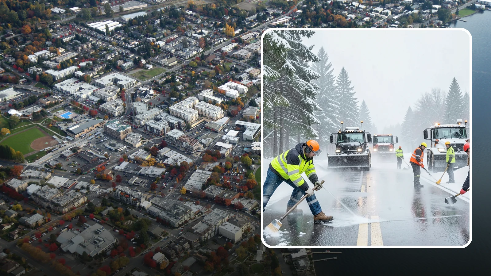 Pre-Storm Treatment in Kirkland, King County, WA - Proactive anti-icing applied before snow arrives so accumulation never bonds to your pavement.