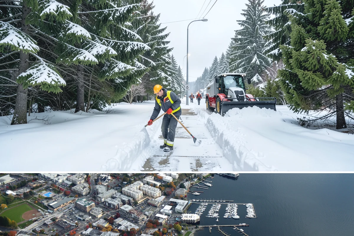 Pre-Storm Treatment in Kirkland, King County, WA - Pretreatment is applied in the hours before any forecast snow, most often during December and January cold snaps.