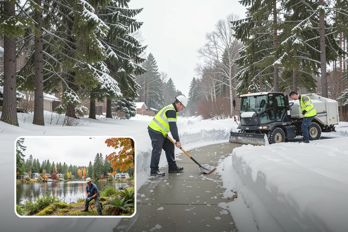 Pre-Storm Treatment in La Conner, Skagit County, WA - Prevents snow and ice from bonding to pavement