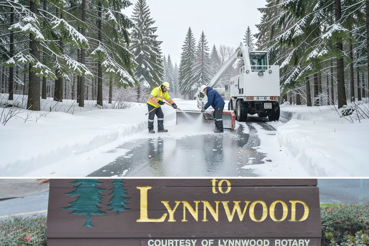 Pre-Storm Treatment in Lynnwood, Snohomish County, WA - Pretreatment is applied in the hours before any forecast snow, most often during December and January cold snaps.