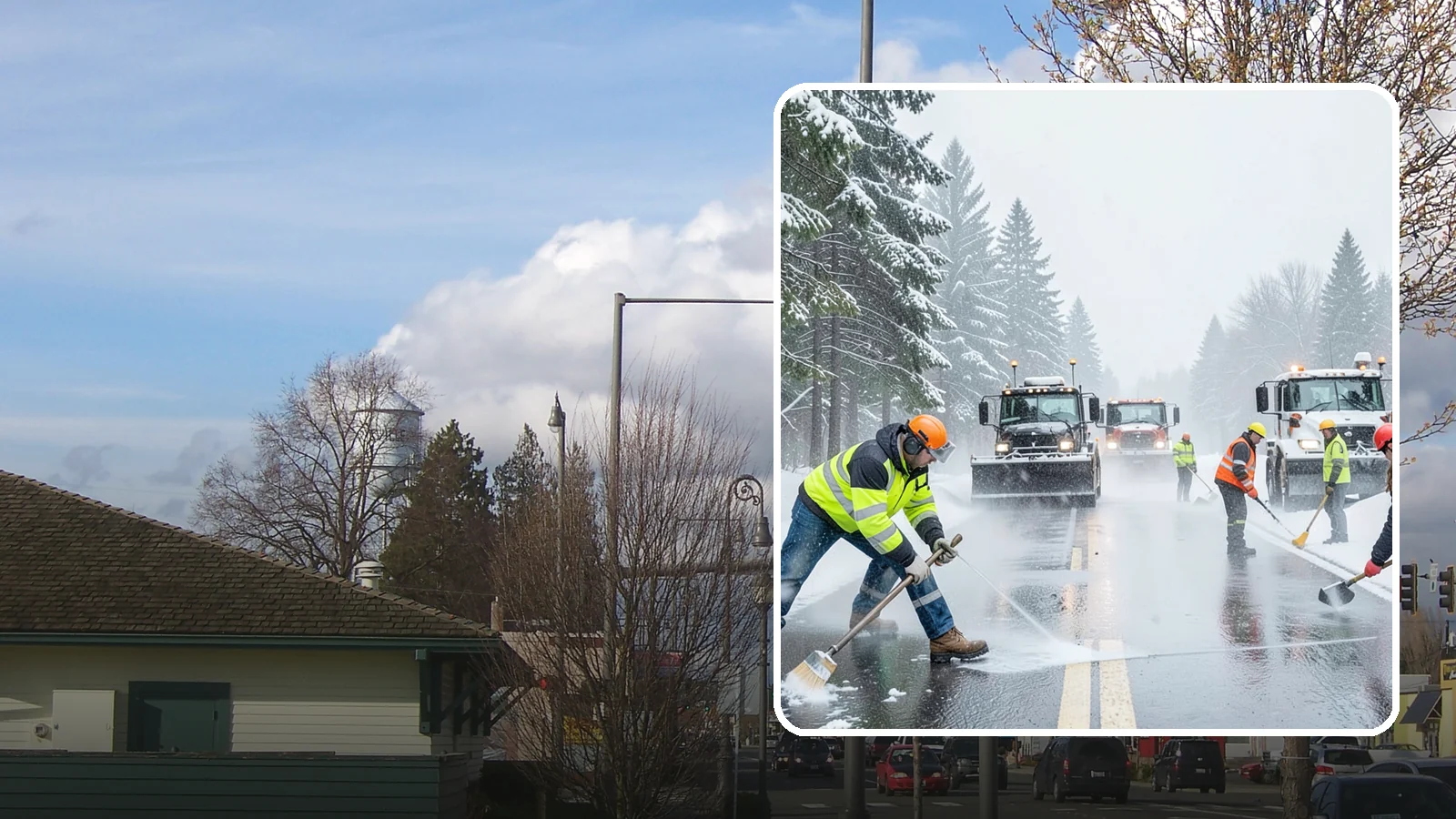 Pre-Storm Treatment in Marysville, Snohomish County, WA - Proactive anti-icing applied before snow arrives so accumulation never bonds to your pavement.