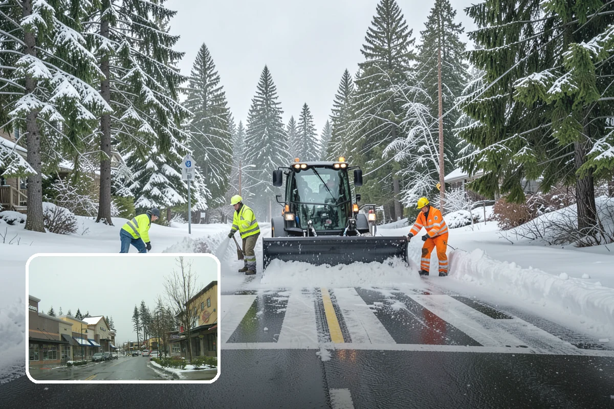Pre-Storm Treatment in Mill Creek, Snohomish County, WA - Prevents snow and ice from bonding to pavement