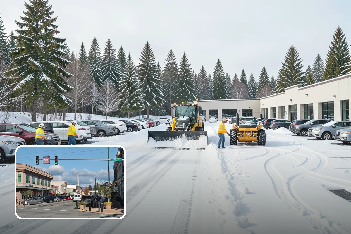 Pre-Storm Treatment in Monroe, Snohomish County, WA - Prevents snow and ice from bonding to pavement
