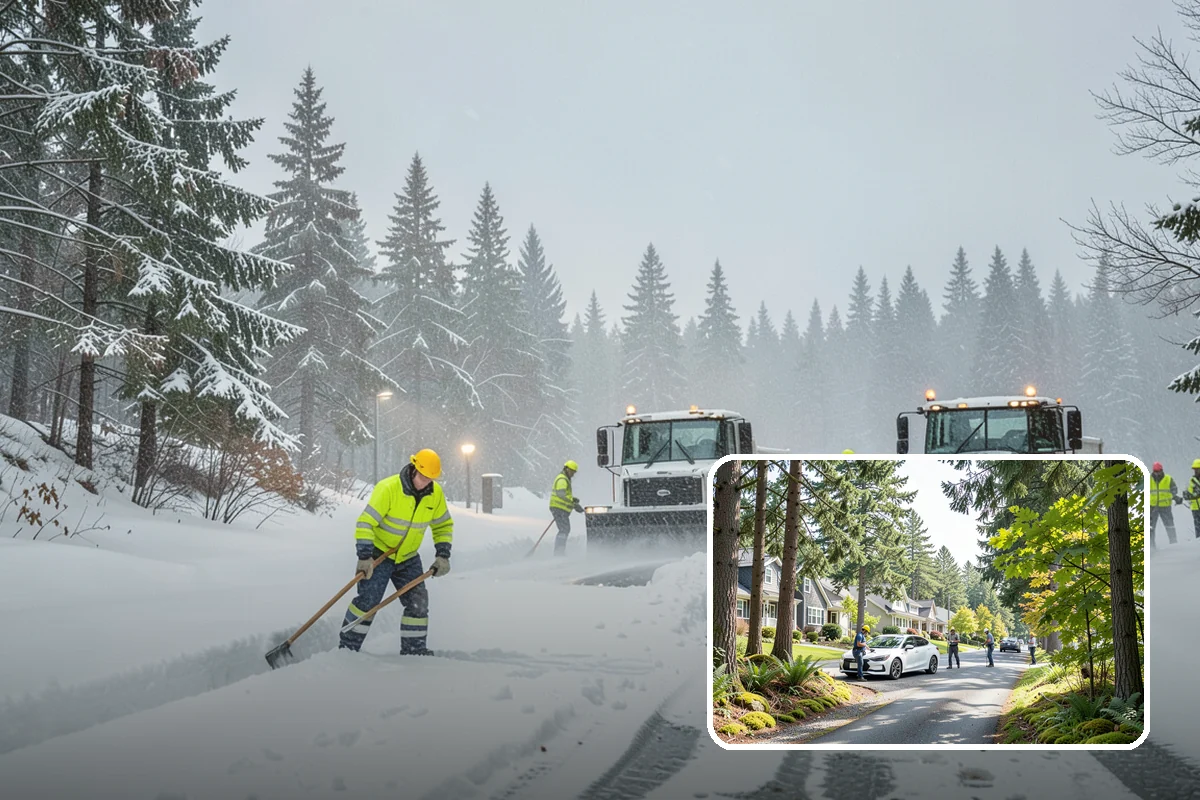 Pre-Storm Treatment in Normandy Park, King County, WA - Prevents snow and ice from bonding to pavement