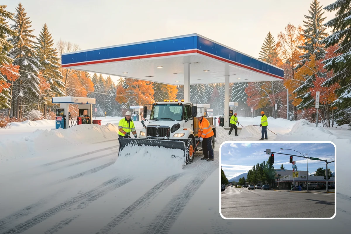 Pre-Storm Treatment in North Bend, King County, WA - Prevents snow and ice from bonding to pavement