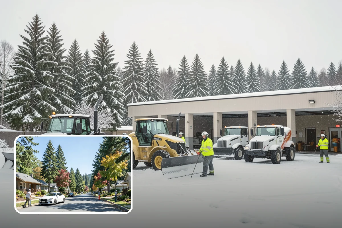 Pre-Storm Treatment in Orting, Pierce County, WA - Prevents snow and ice from bonding to pavement