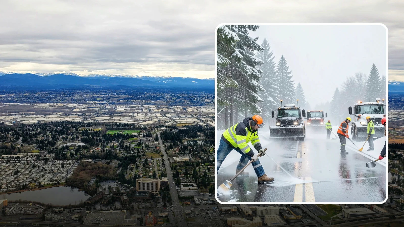 Pre-Storm Treatment in SeaTac, King County, WA - Proactive anti-icing applied before snow arrives so accumulation never bonds to your pavement.