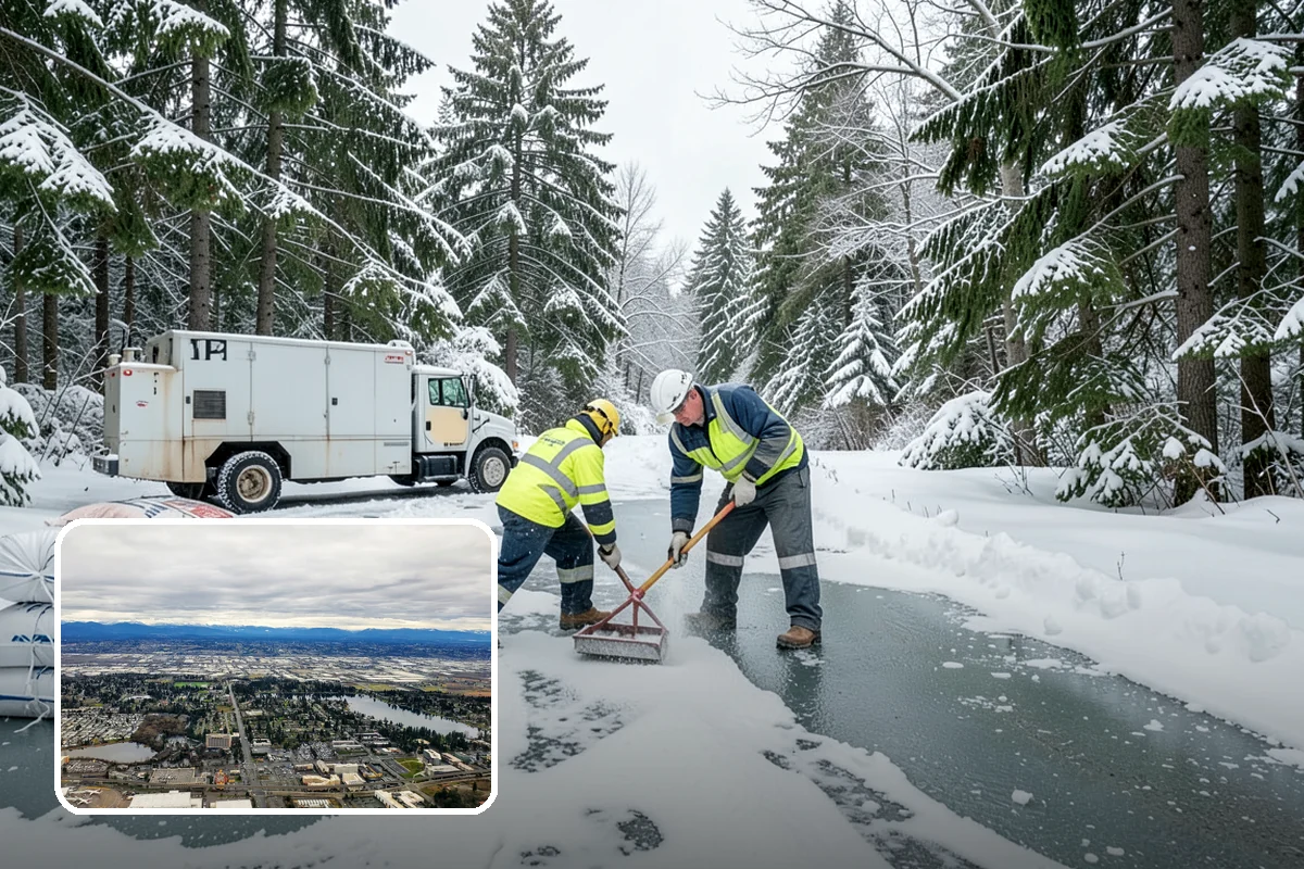 Pre-Storm Treatment in SeaTac, King County, WA - Prevents snow and ice from bonding to pavement