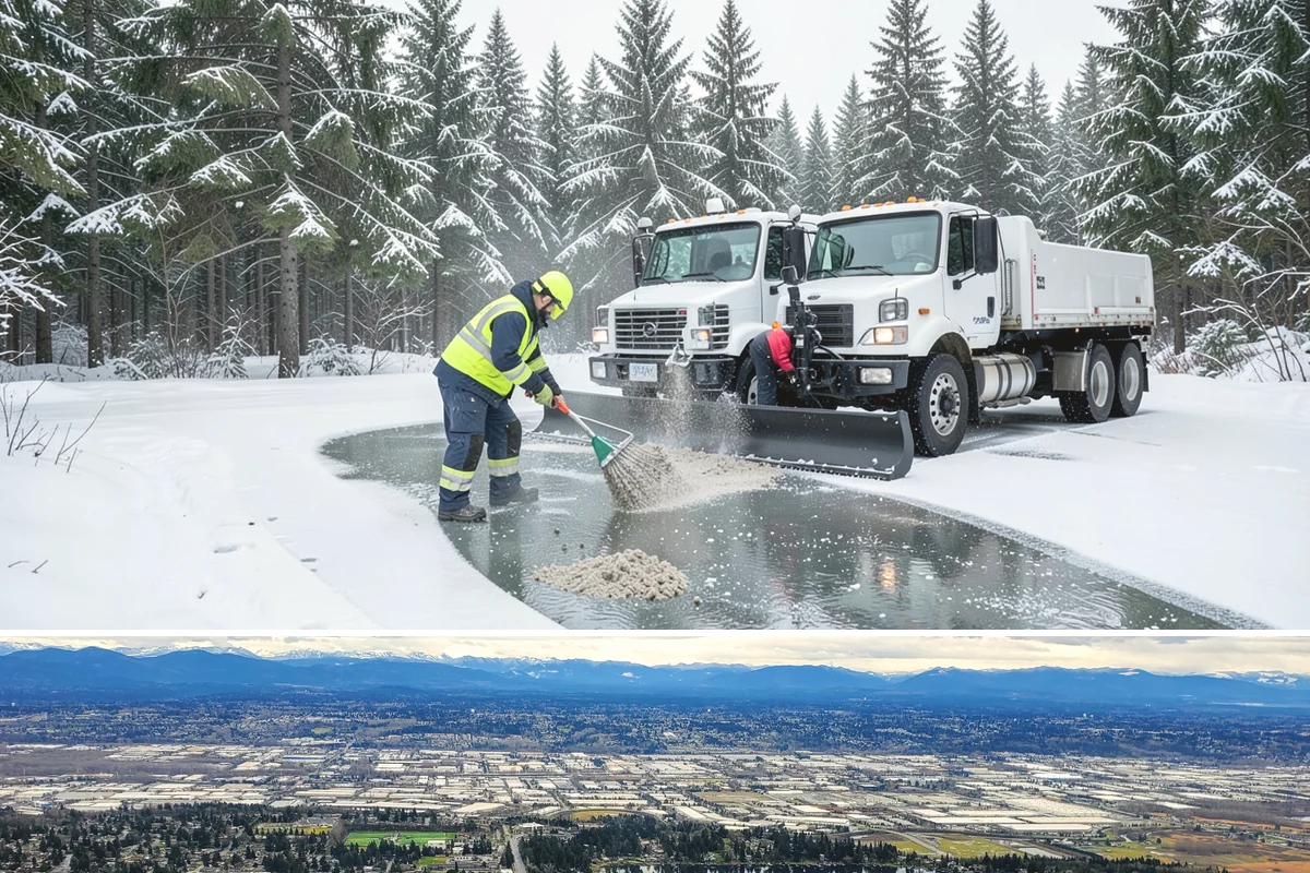 Pre-Storm Treatment in SeaTac, King County, WA - Pretreatment is applied in the hours before any forecast snow, most often during December and January cold snaps.