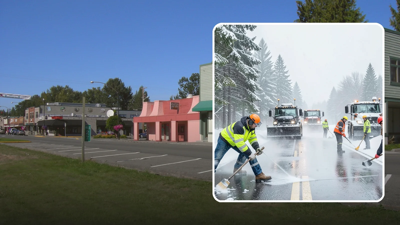 Pre-Storm Treatment in Snoqualmie, King County, WA - Proactive anti-icing applied before snow arrives so accumulation never bonds to your pavement.