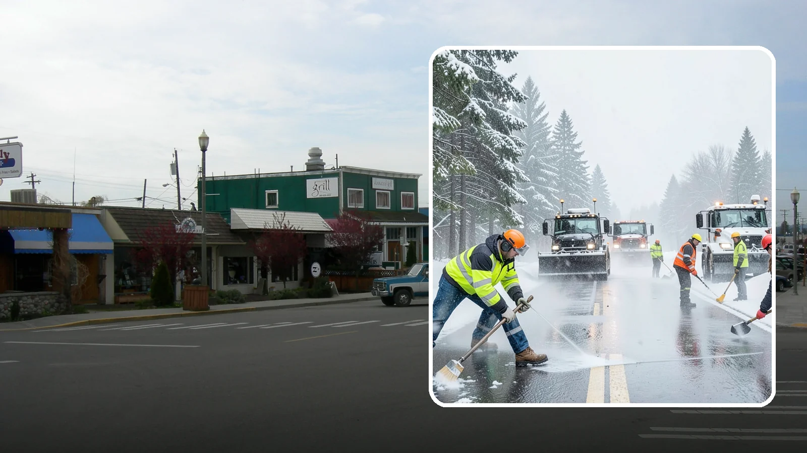 Pre-Storm Treatment in Stanwood, Snohomish County, WA - Proactive anti-icing applied before snow arrives so accumulation never bonds to your pavement.