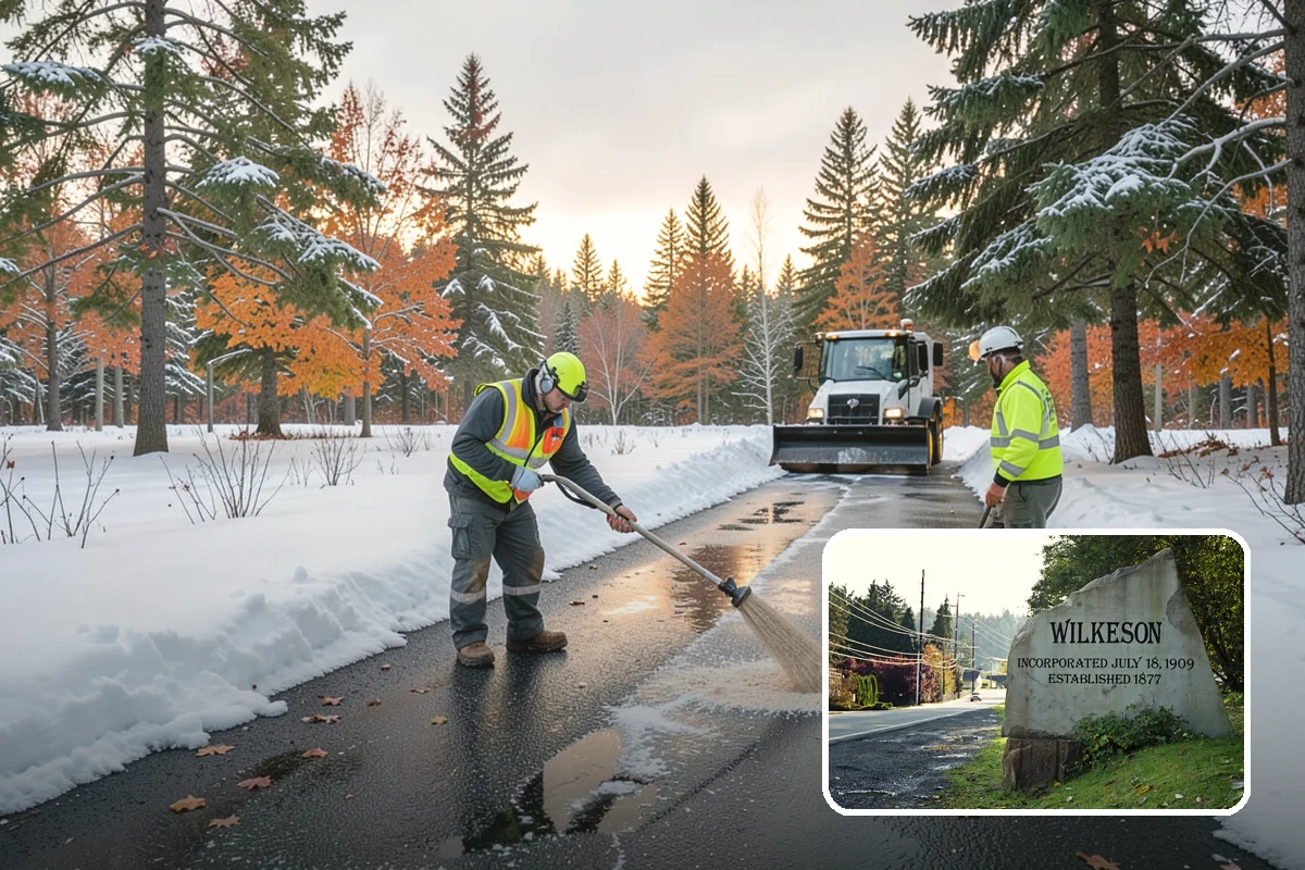 Pre-Storm Treatment in Wilkeson, Pierce County, WA - Prevents snow and ice from bonding to pavement